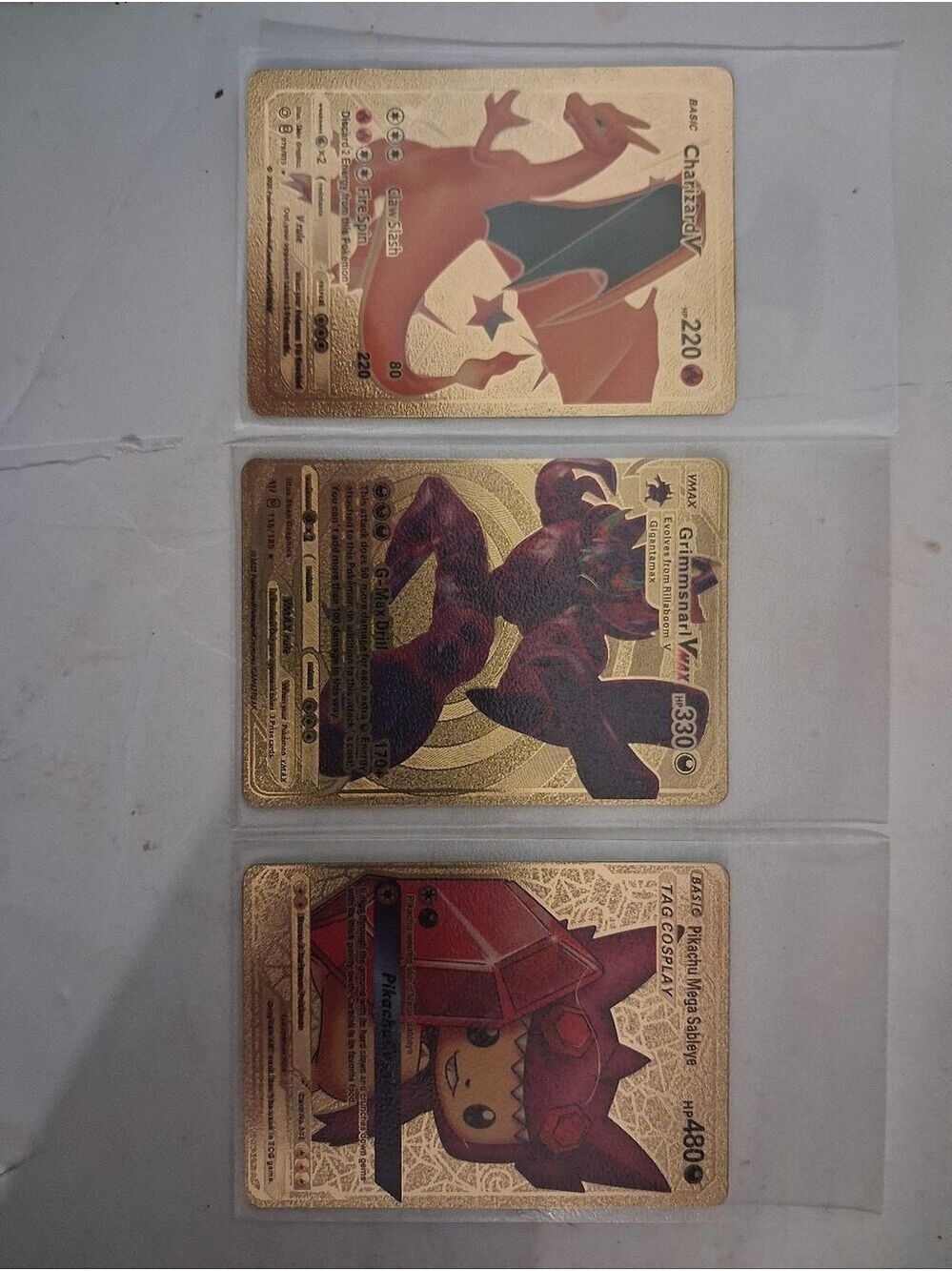 Lot 3 Pokemon Gold Fan Arts Cards